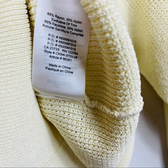 ARITZIA Wilfred Livvie Yellow Crewneck Sweater XS Waffle Knit Drop Shoulder - Picture 8 of 10